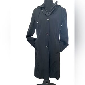 London Fog All Weather Coat Removable Hood Mid-Length